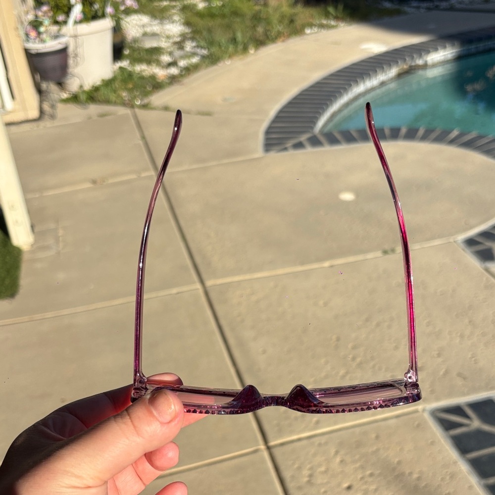 Embellished Oversized Pink Sunglasses - Picture 4 of 5